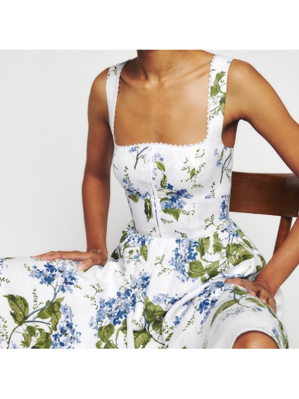 ⭐️NWT!⭐️Reformation Tagliatelle Dress Sz 10 w MEASUREMENTS Corset Bodice, Linen